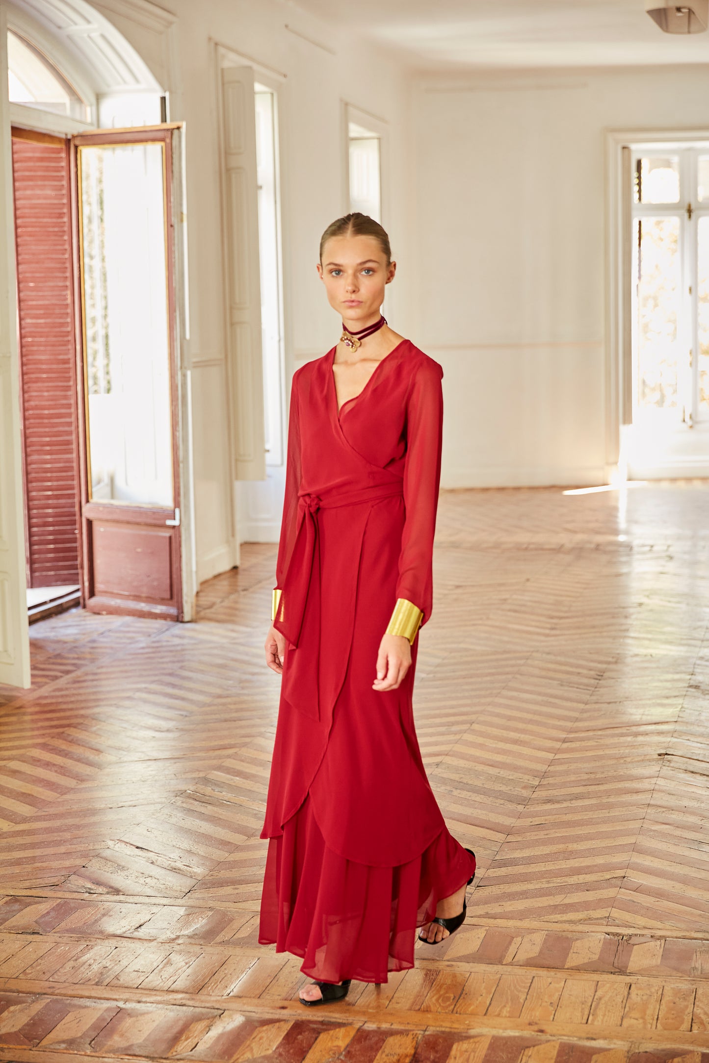 Sabina burgundy dress