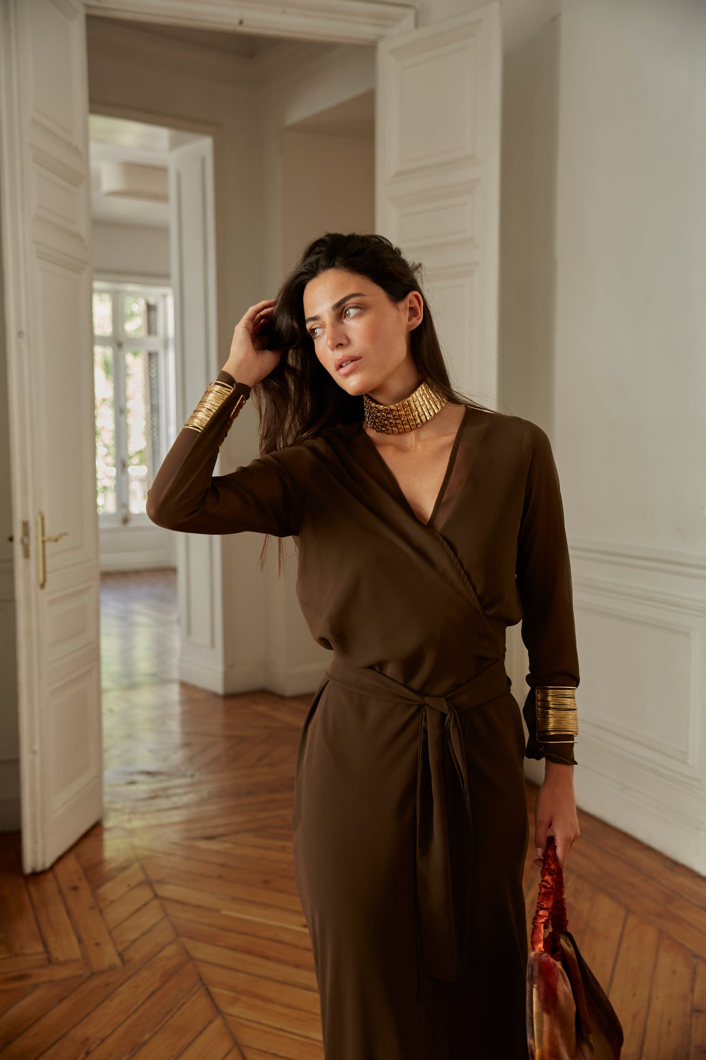 Sabina brown dress