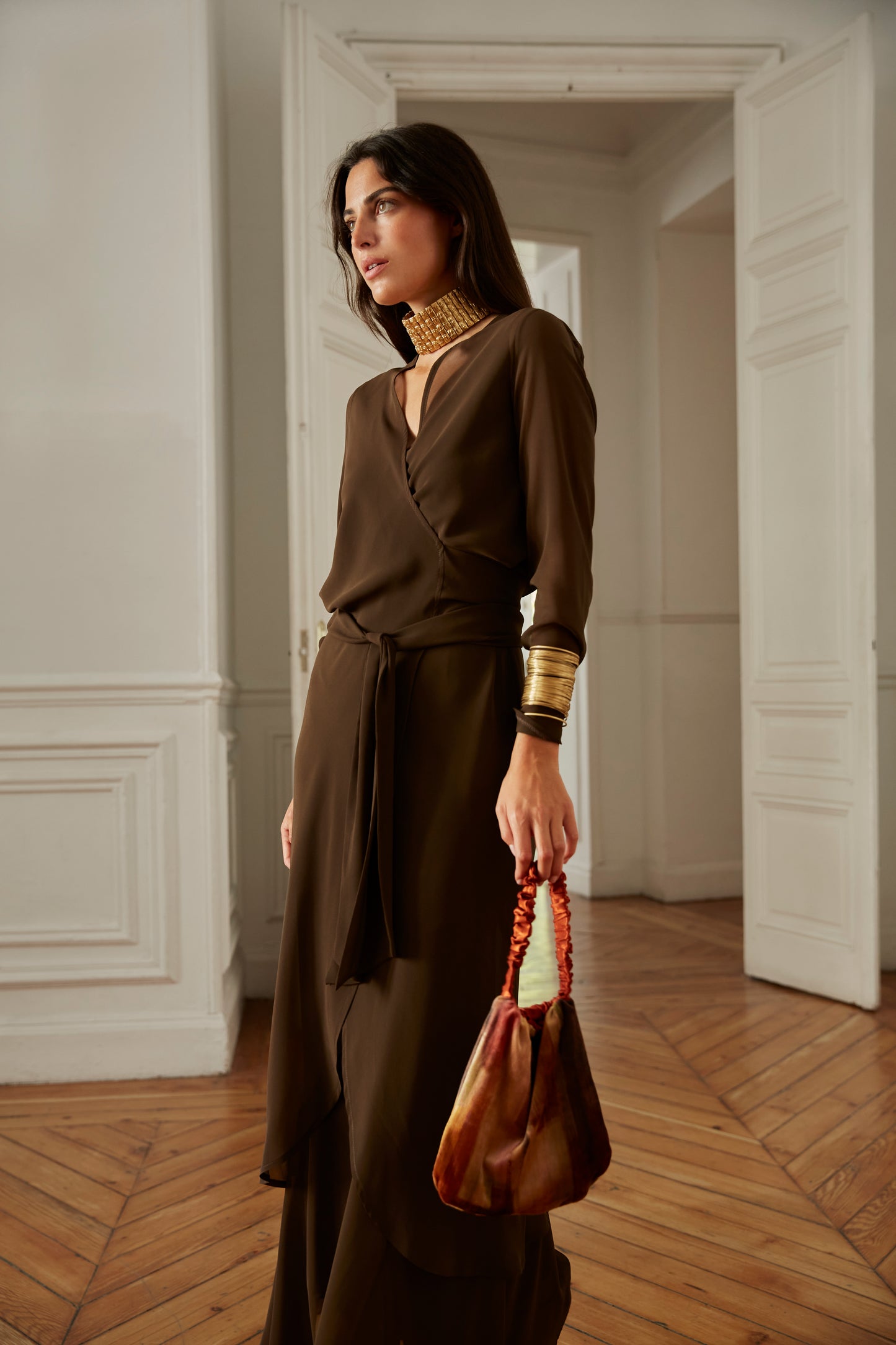 Sabina brown dress
