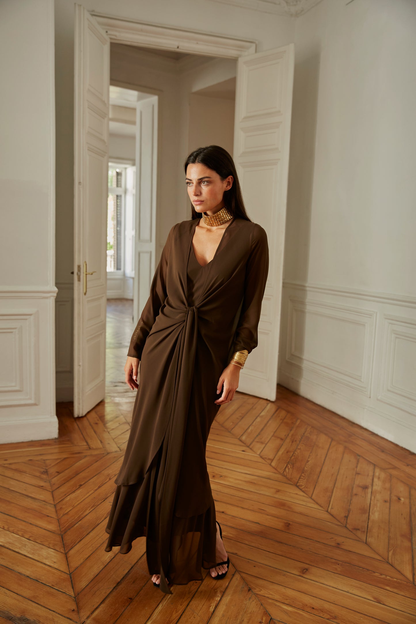 Sabina brown dress