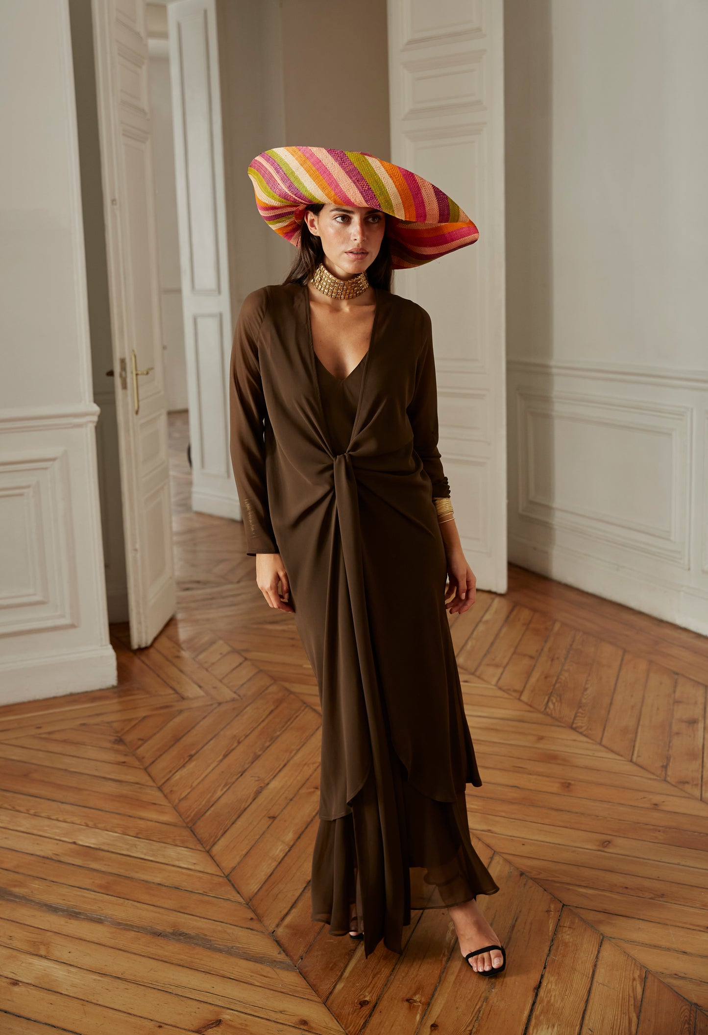 Sabina brown dress