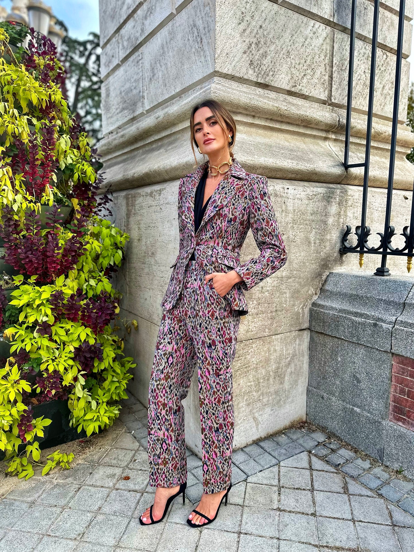 Traje de chaqueta estampado