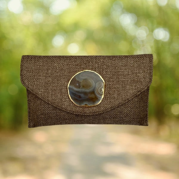 Cartera piedra dorado viejo
