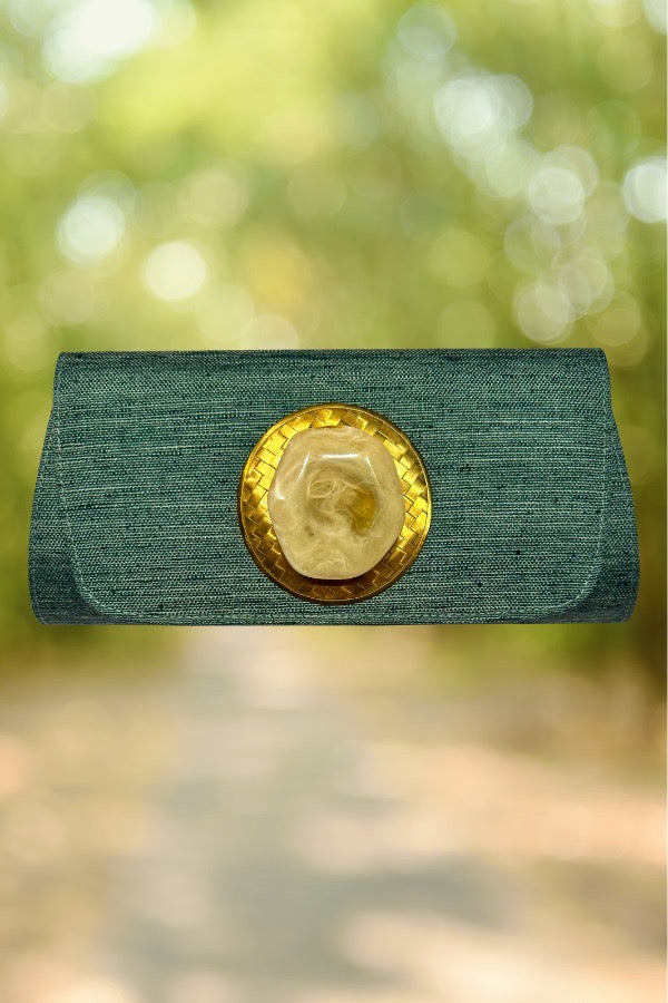 Cartera piedra verde agua