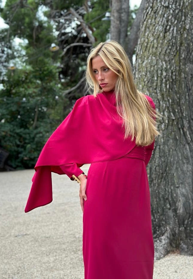 Vestido Lady Pavo real fresa