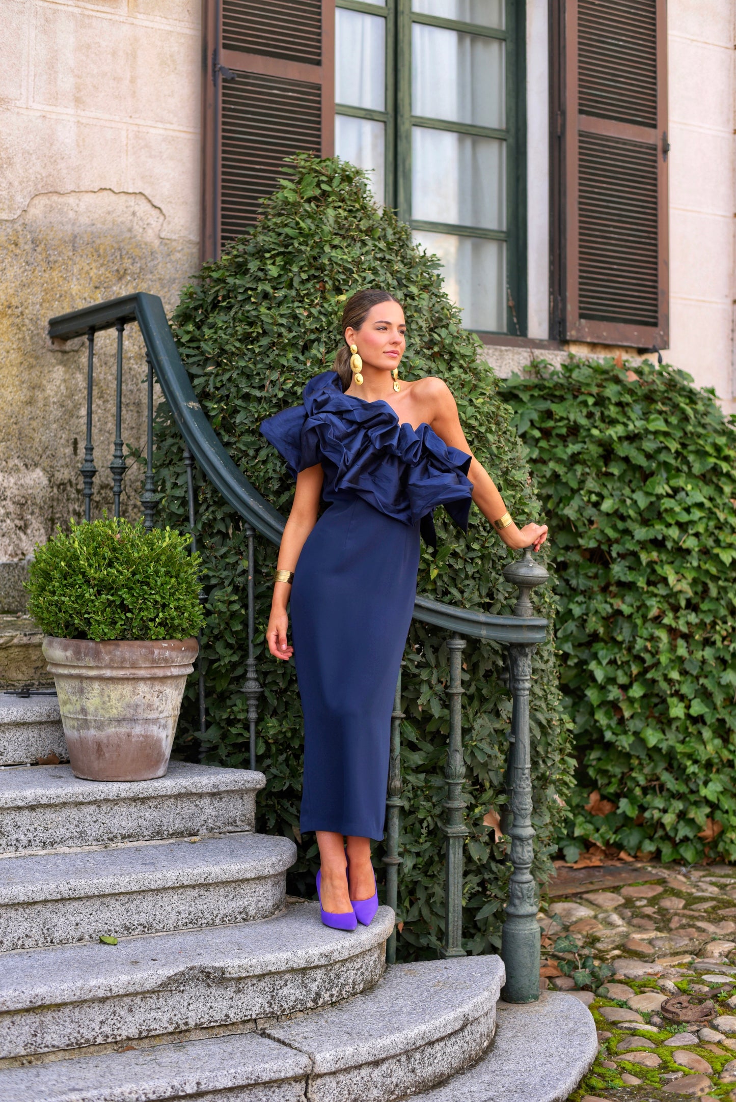 Vestido Lady Orquídea marino