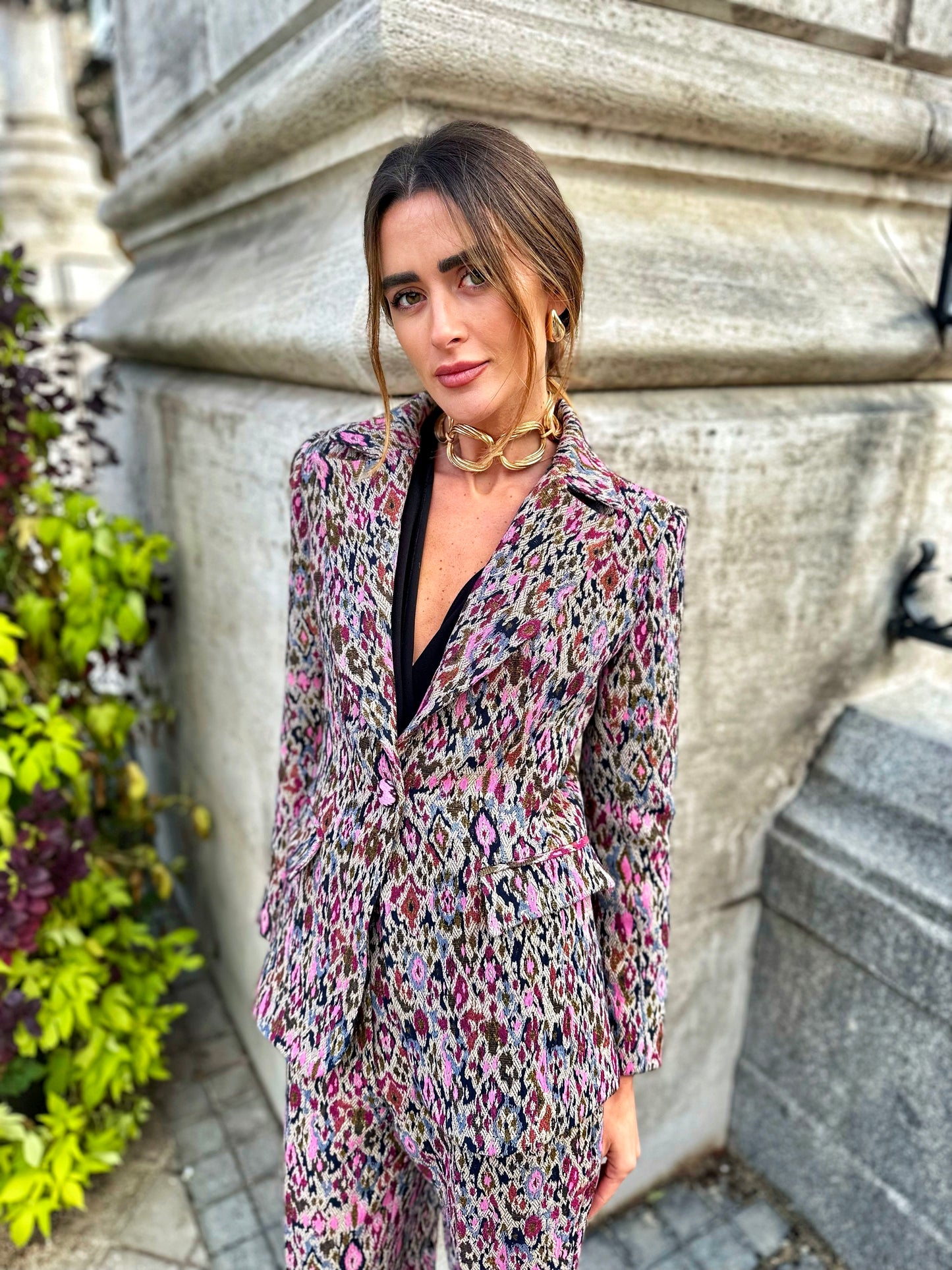 Traje de chaqueta estampado
