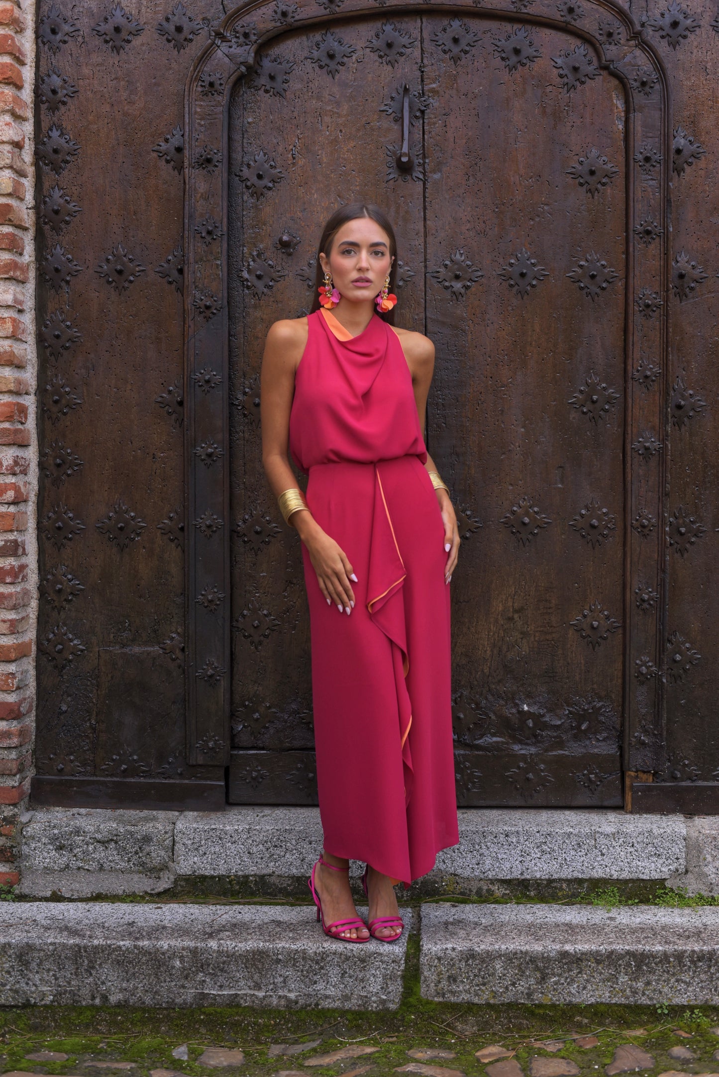 VESTIDO DE FIESTA MANNIT COCODRILO FRESA 5