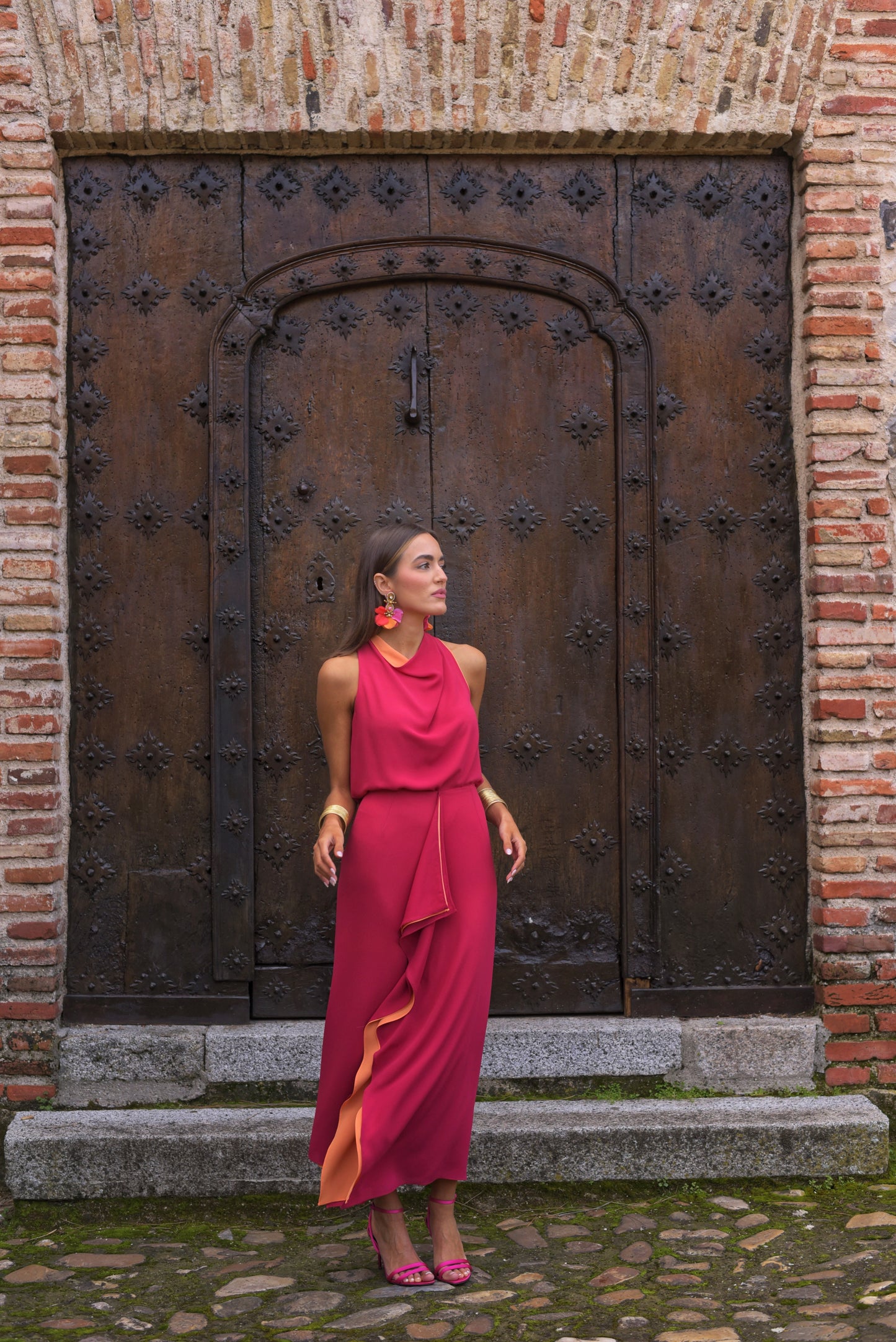 VESTIDO DE FIESTA MANNIT COCODRILO FRESA 6