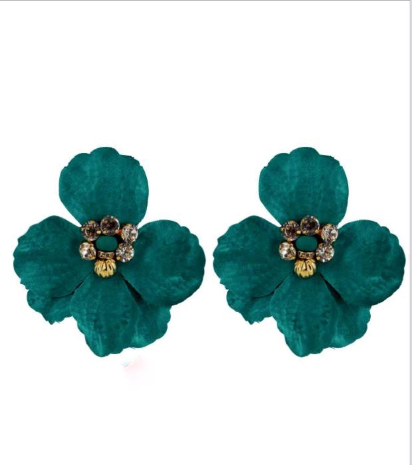 Pendiente Flor jade