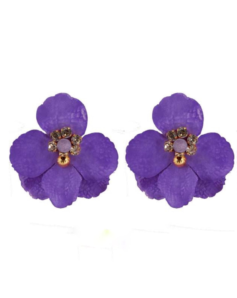 Pendiente Flor morado