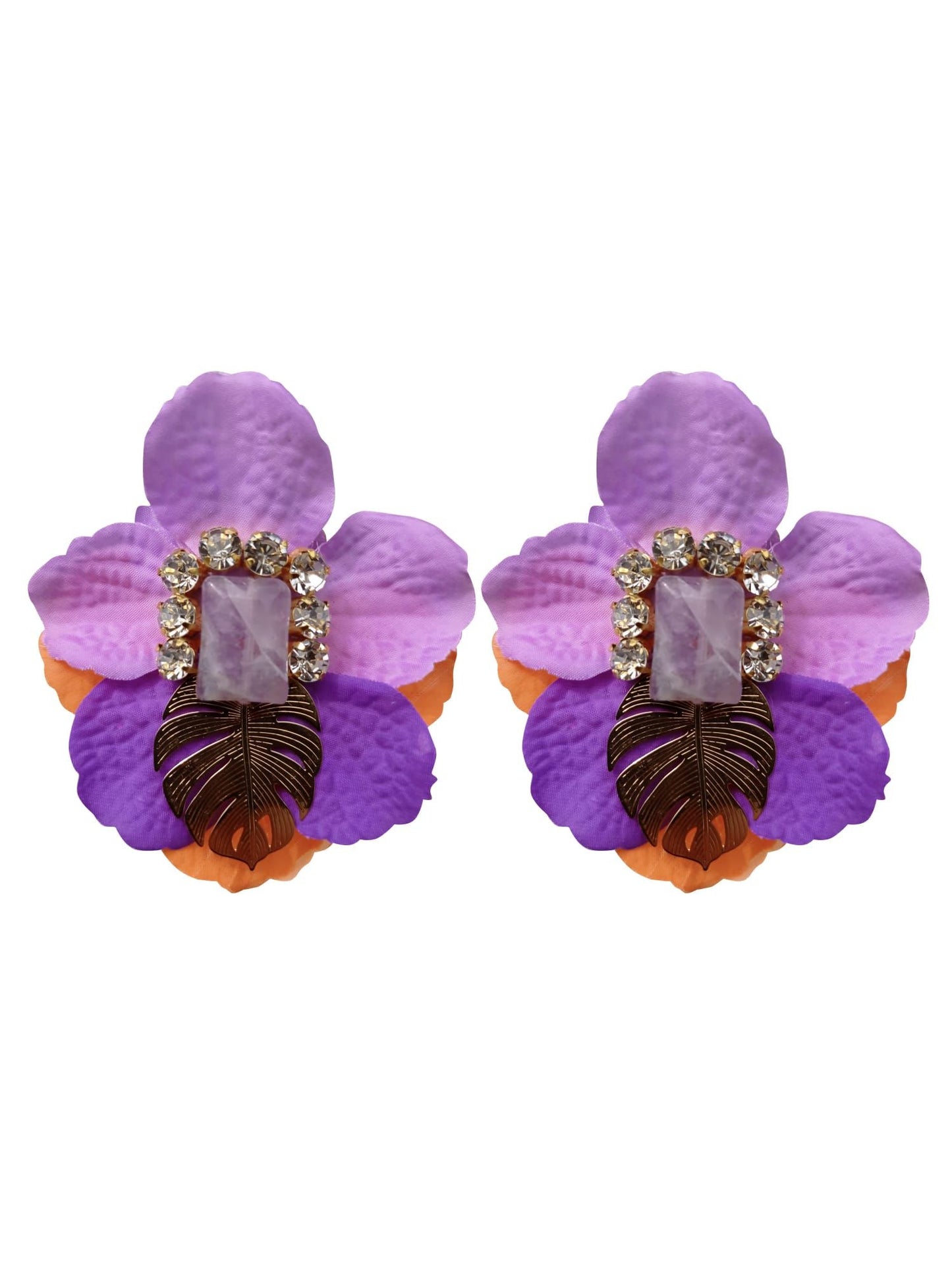 Purple and orange Himba earring