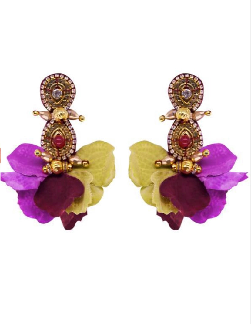 Eggplant Masai Earring