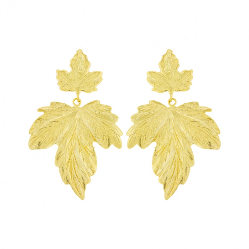 Large vine leaf earring