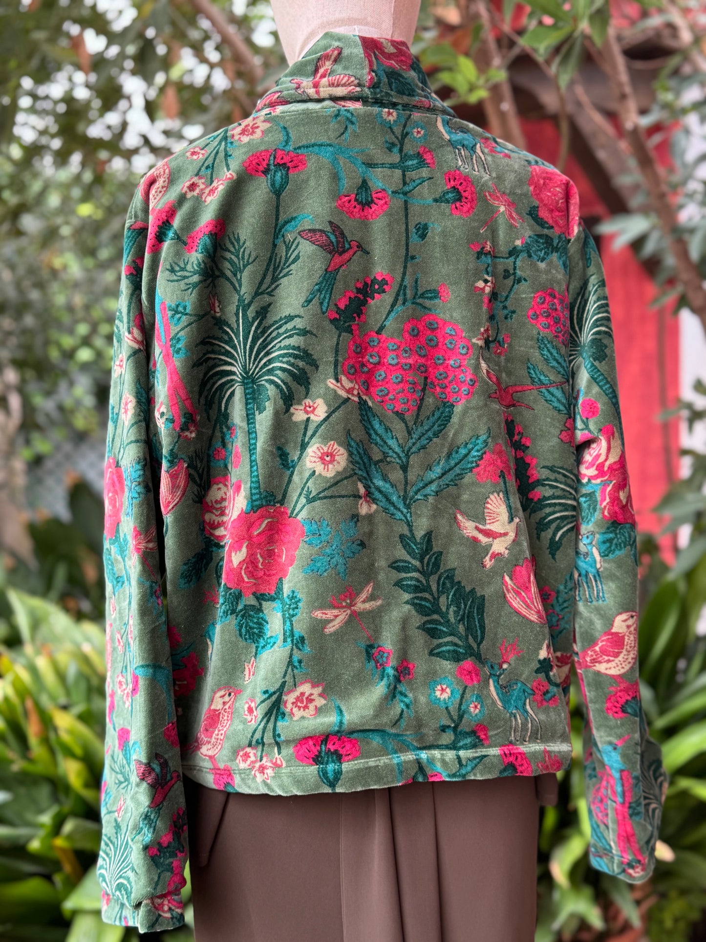 Chaqueta de terciopelo verde