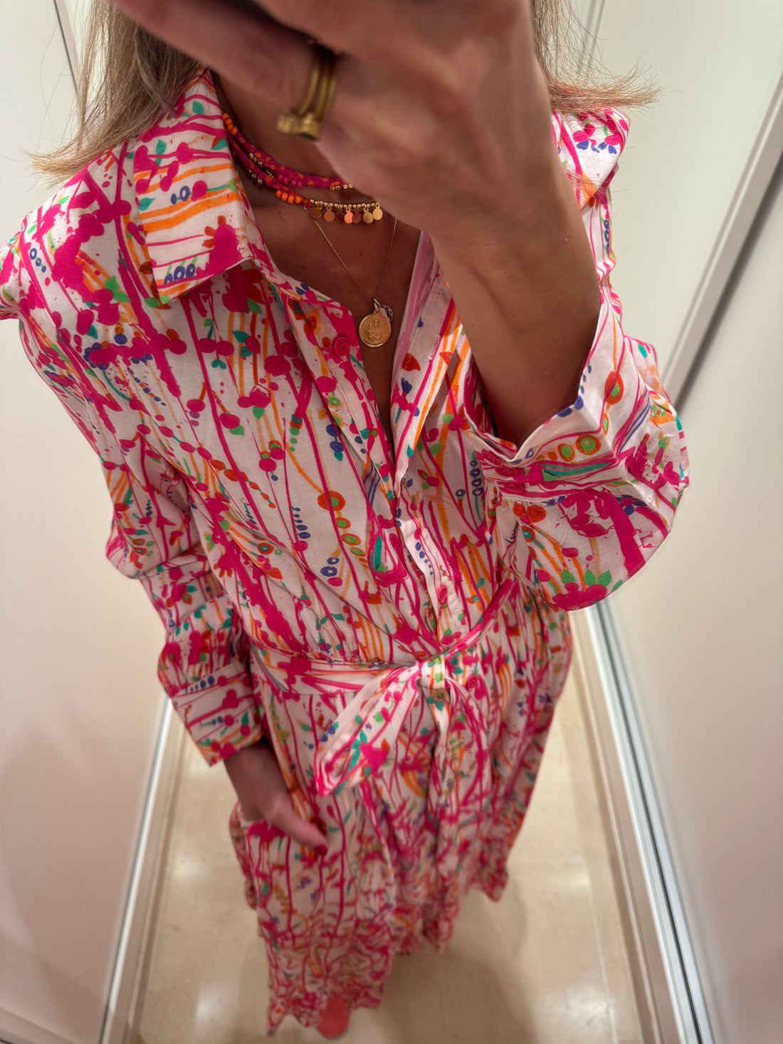 Camisero pinceladas fresa