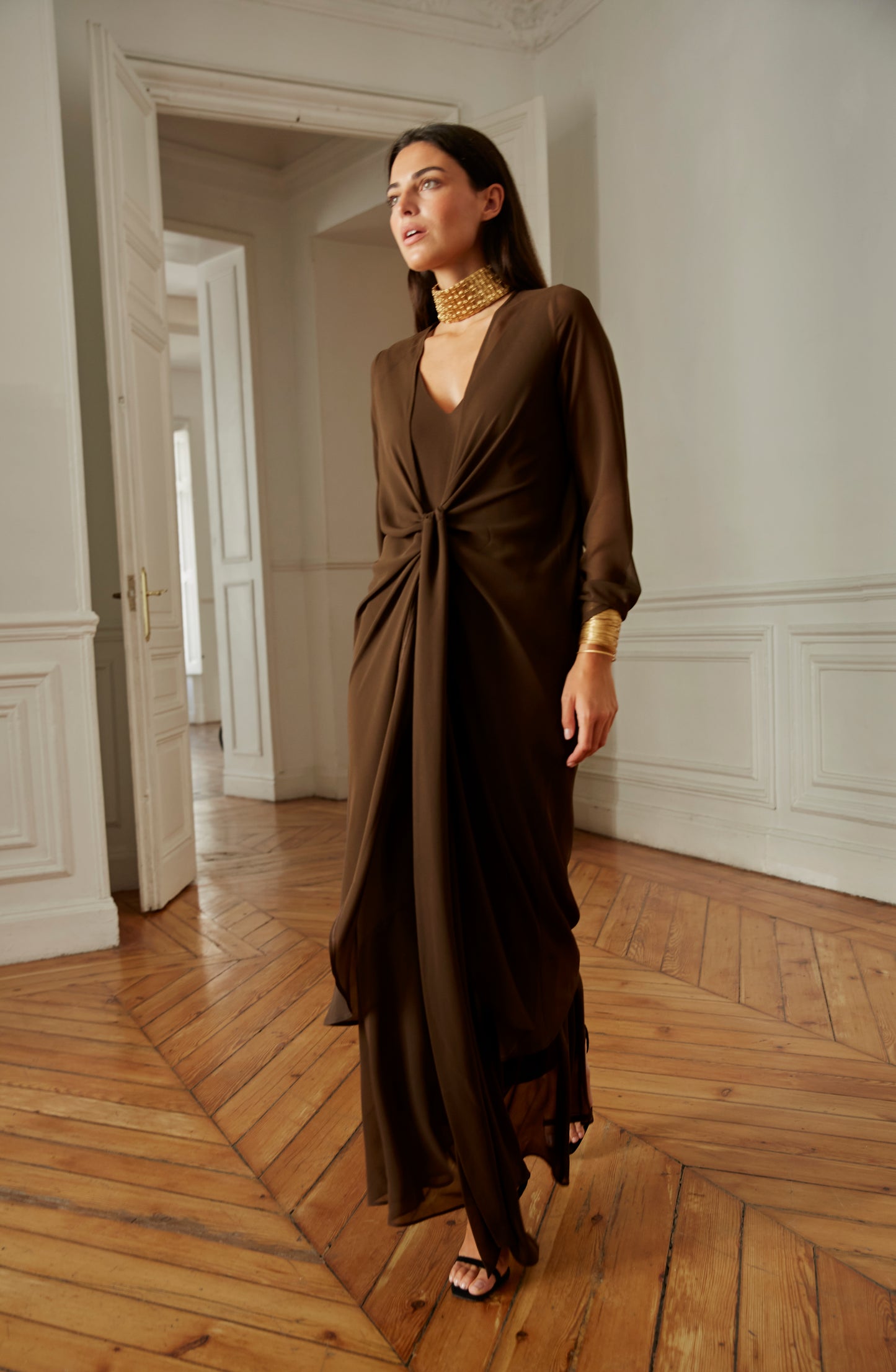 Sabina brown dress
