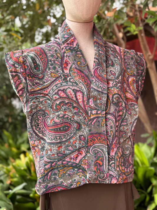 Chaleco de terciopelo cachemir verde