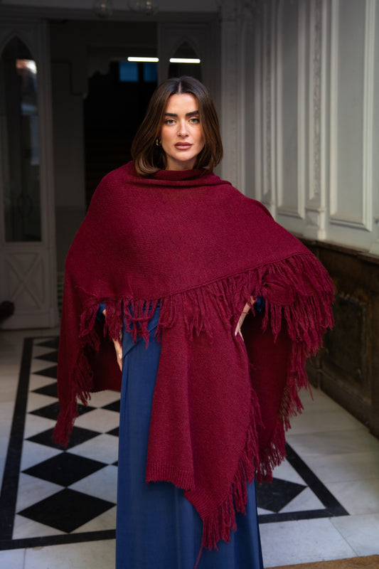 Poncho Burdeos