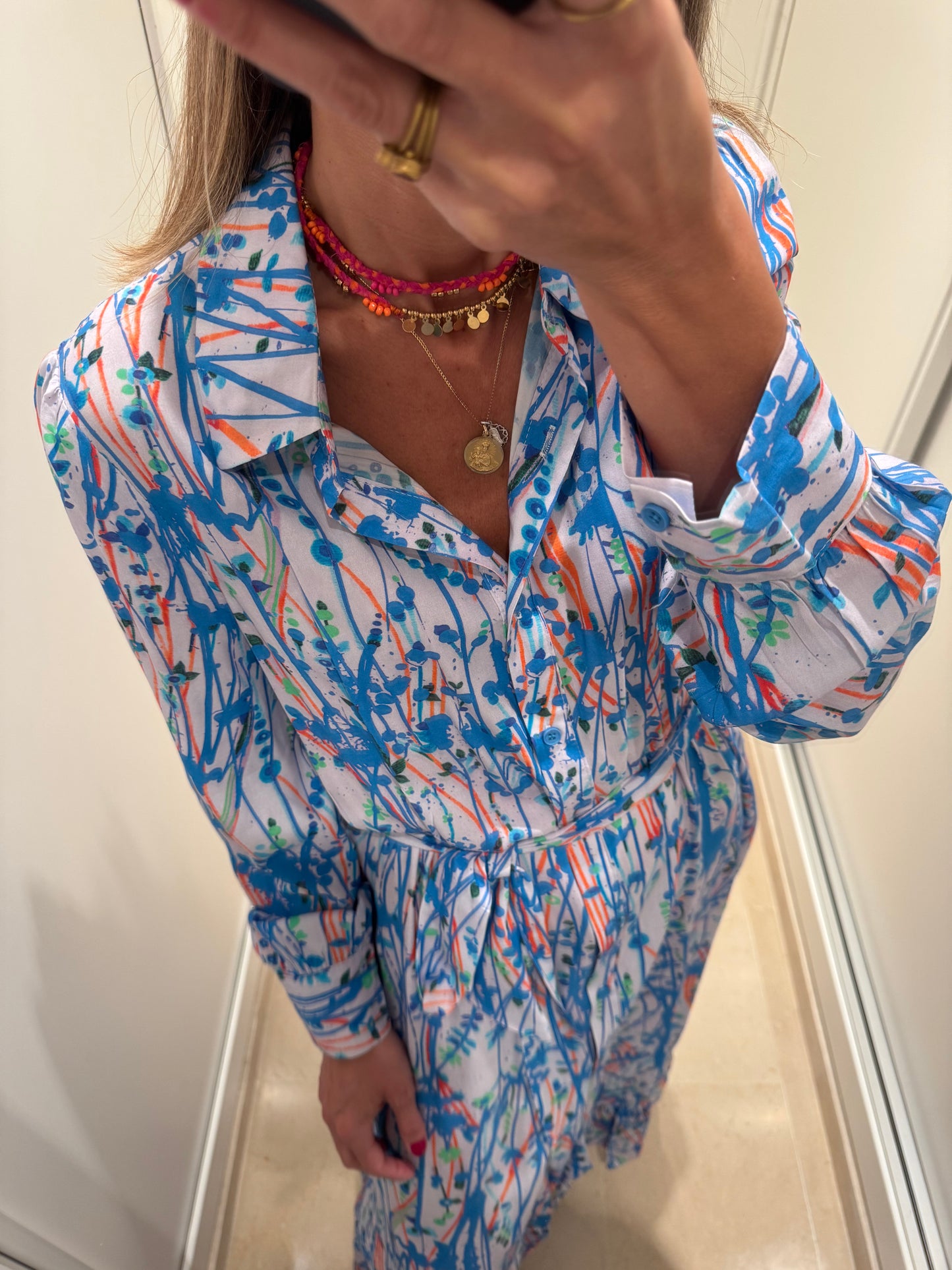 Camisero pinceladas azul