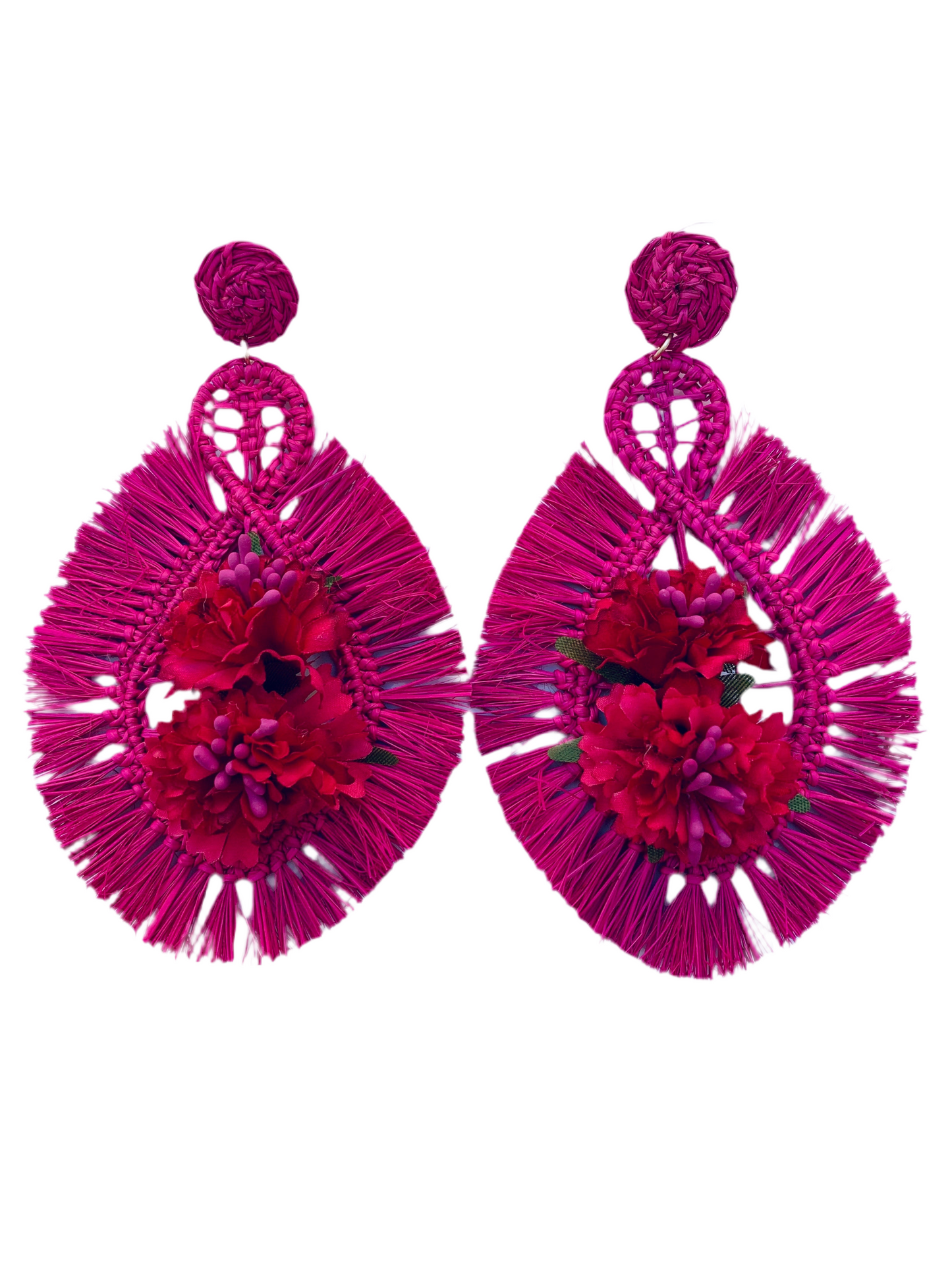 Pendientes Yacarta fucsia