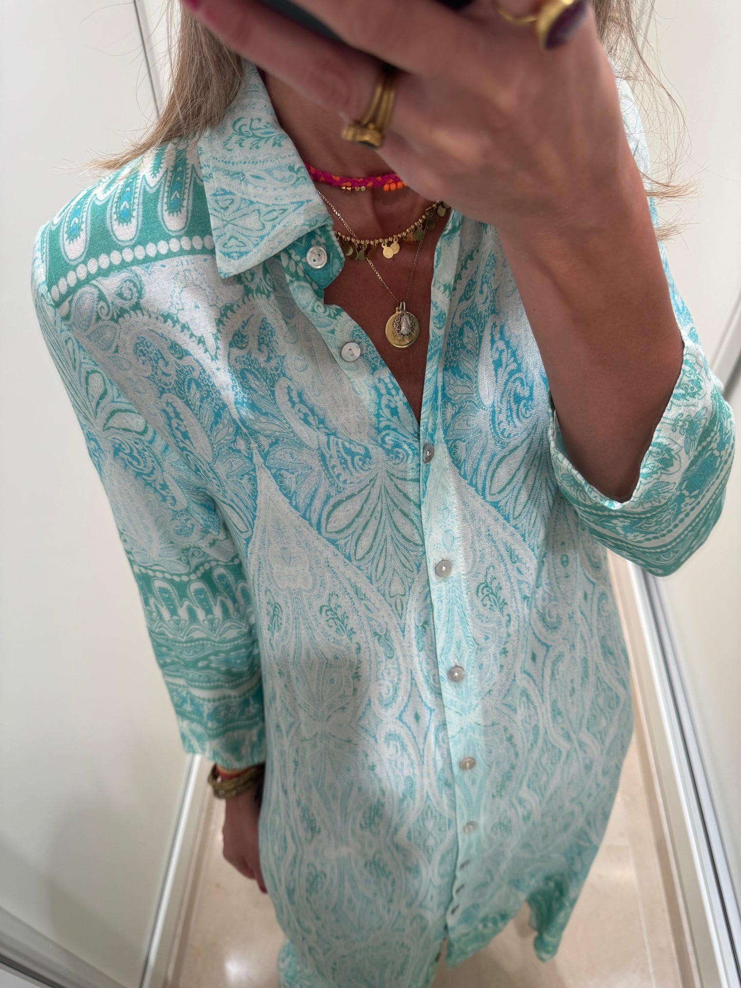 Camisero cachemir verde agua