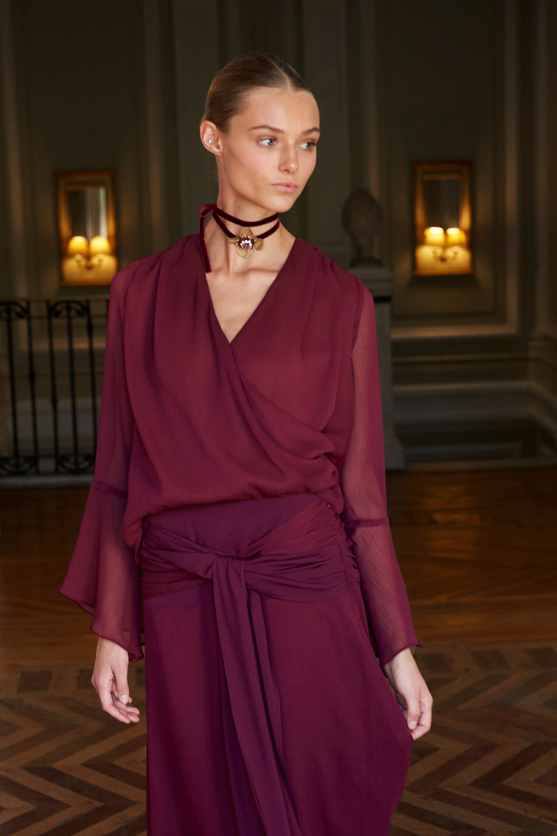 Conjunto Bonsái blusa berenjena