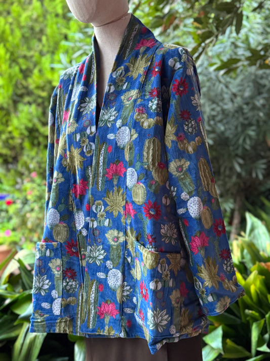 Chaqueta de terciopelo azul