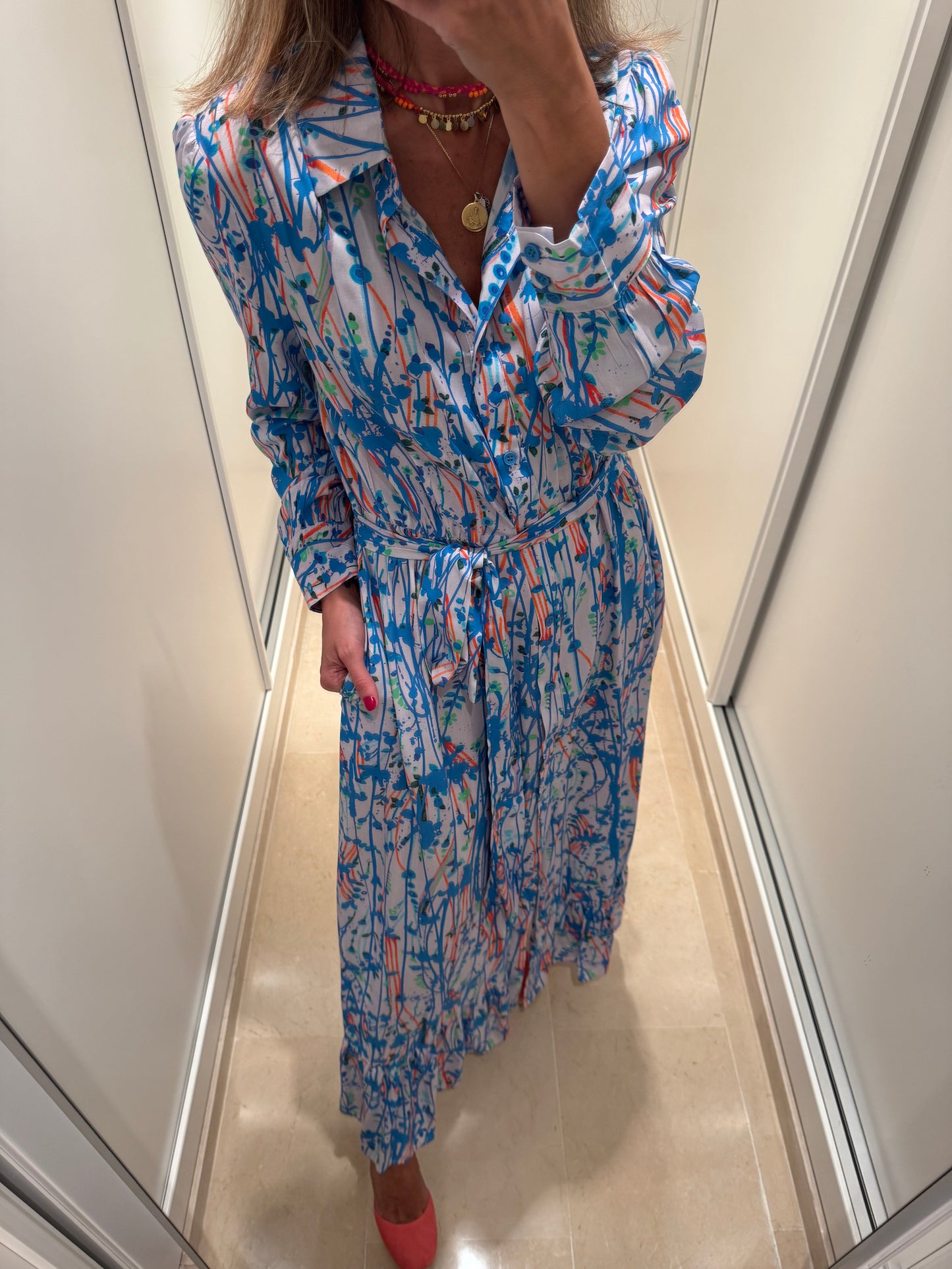 Camisero pinceladas azul