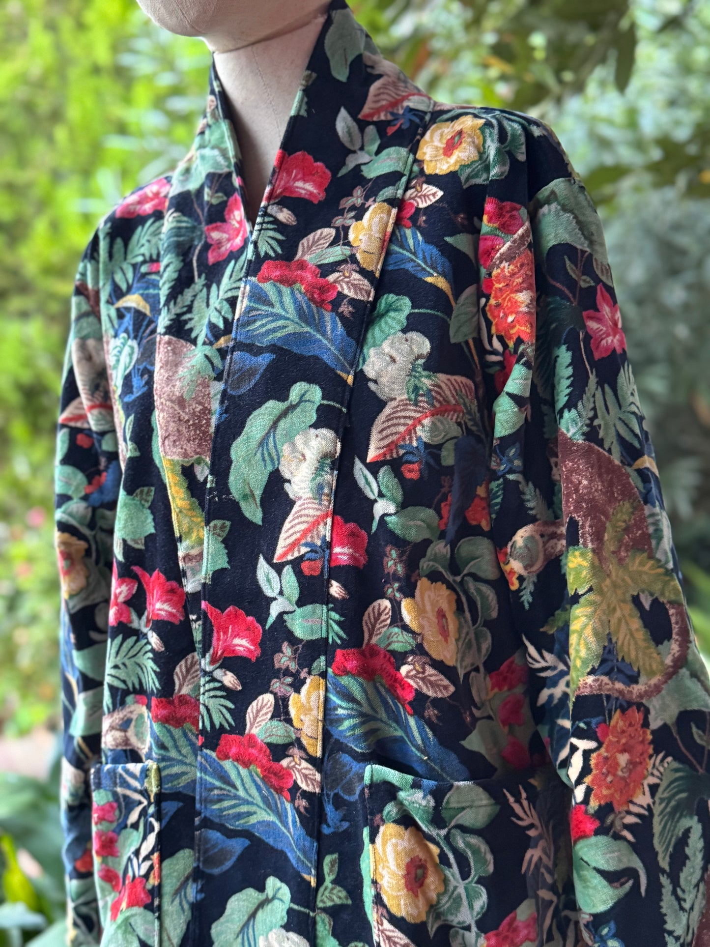 Chaqueta de terciopelo frutas