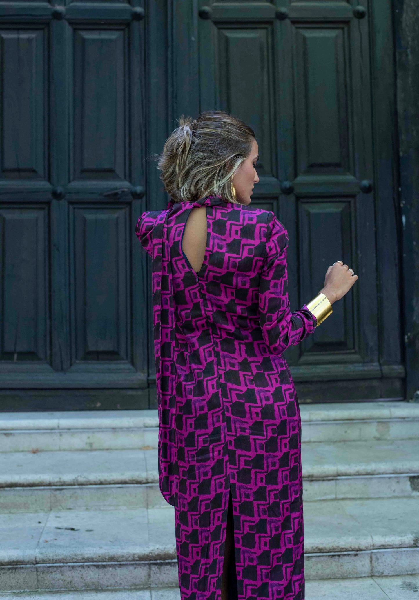 Vestido Estroncio marino/fucsia