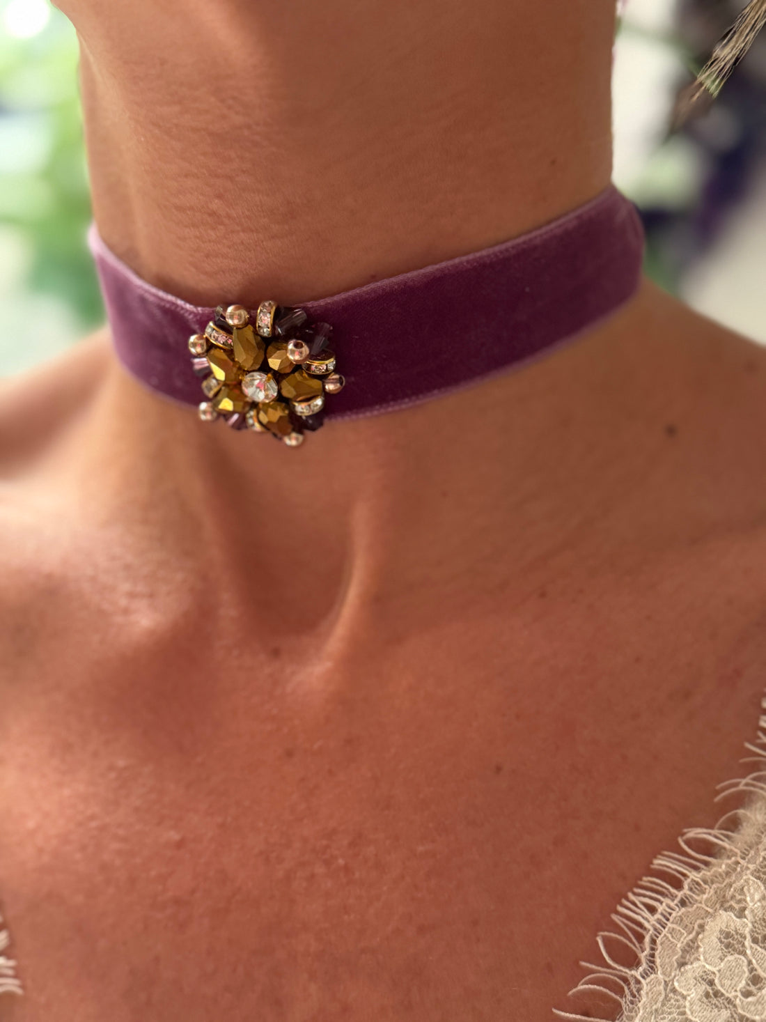 Choker terciopelo berenjena