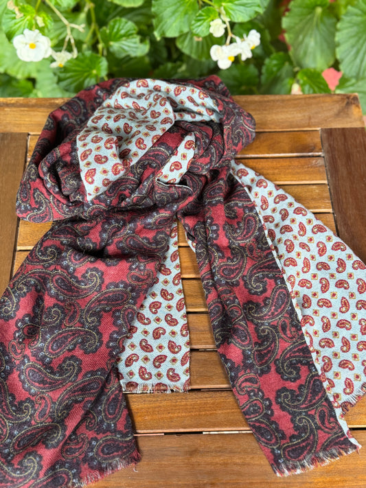 Pañuelo largo reversible de lana