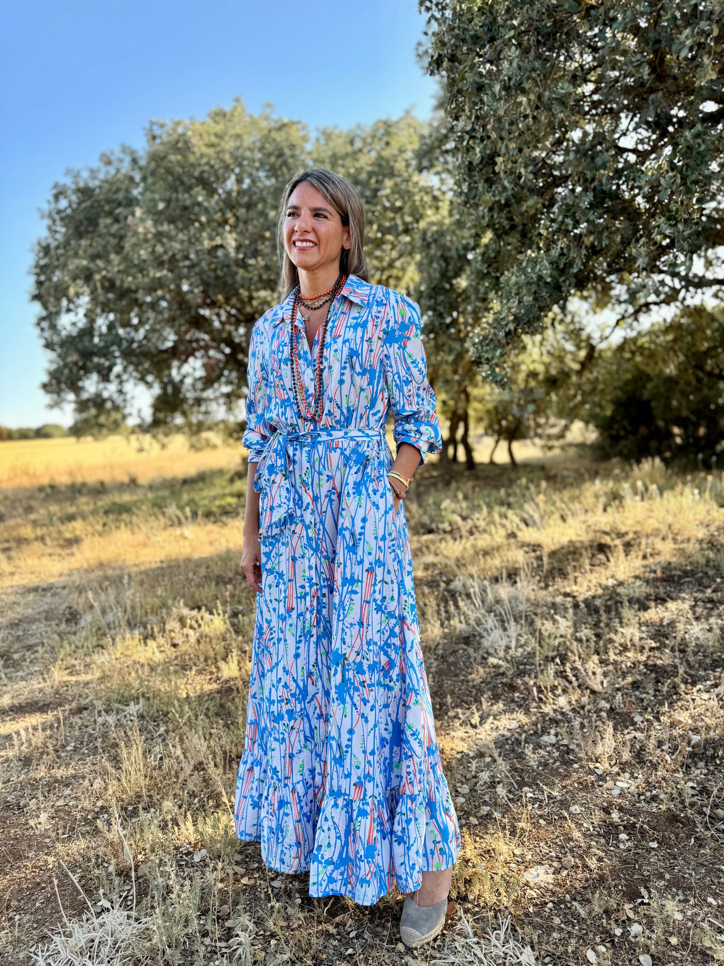 Camisero pinceladas azul