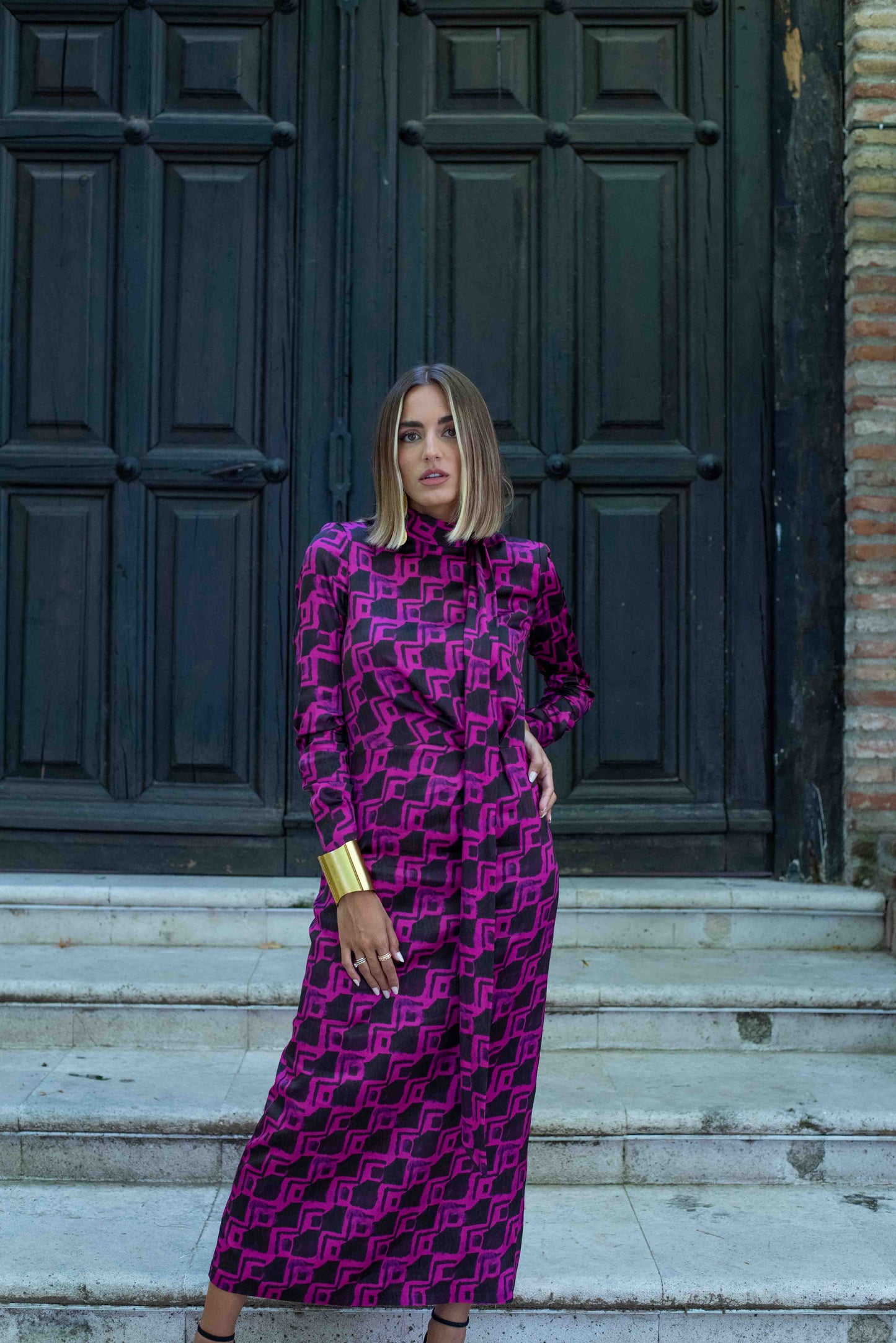 Vestido Estroncio marino/fucsia