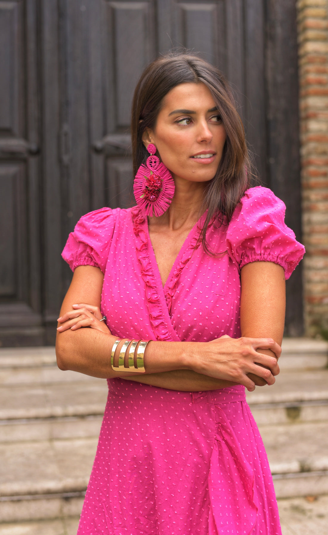 Vestido Lady Margarita fresa