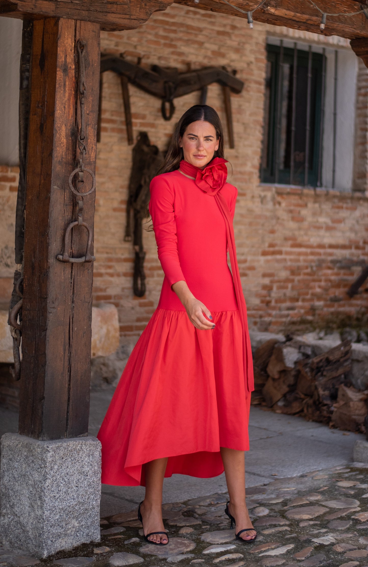 Lady Partridge red dress