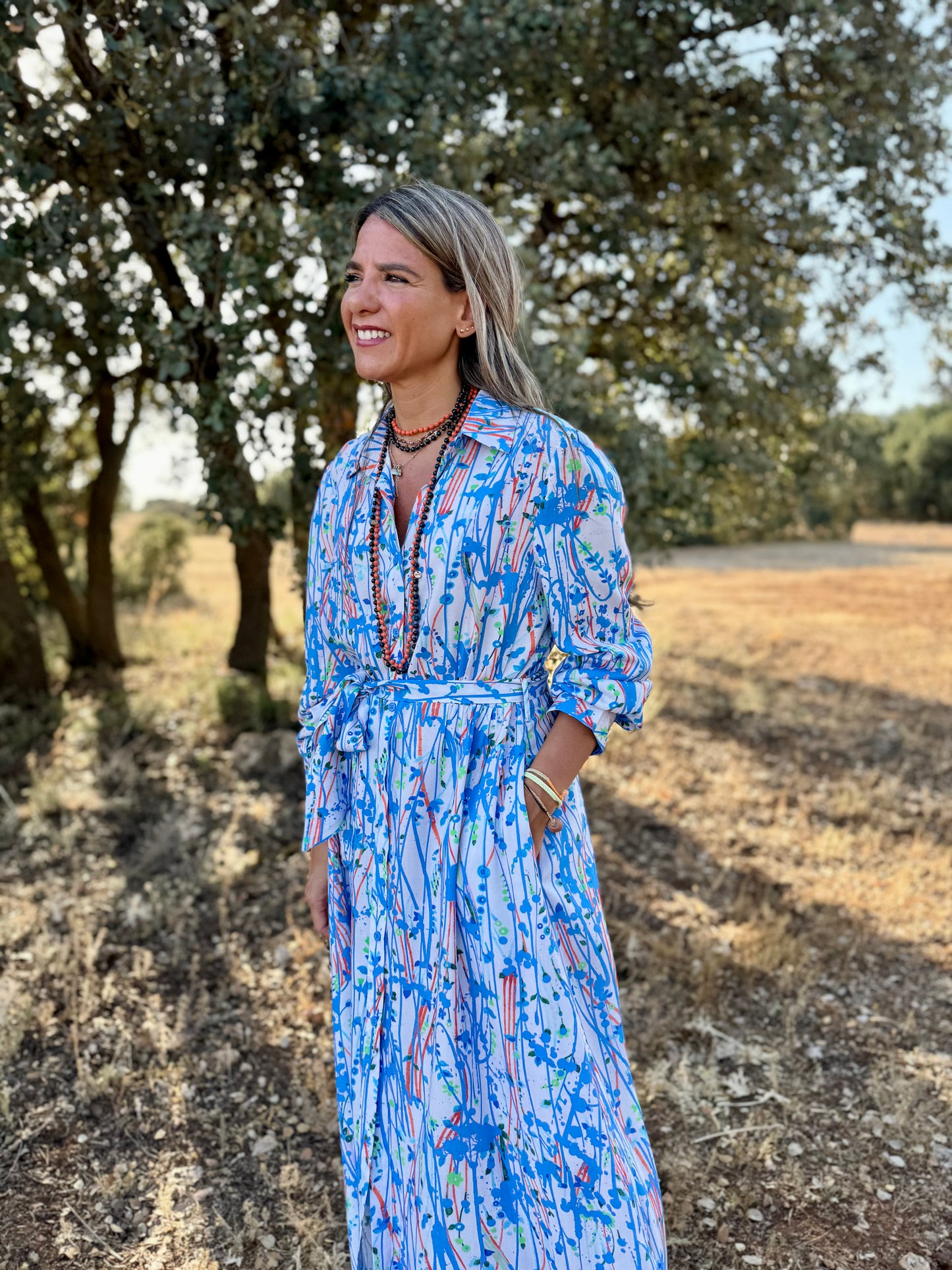Camisero pinceladas azul