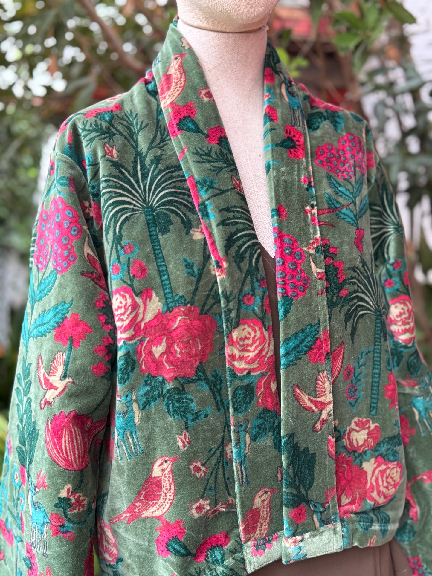 Chaqueta de terciopelo verde