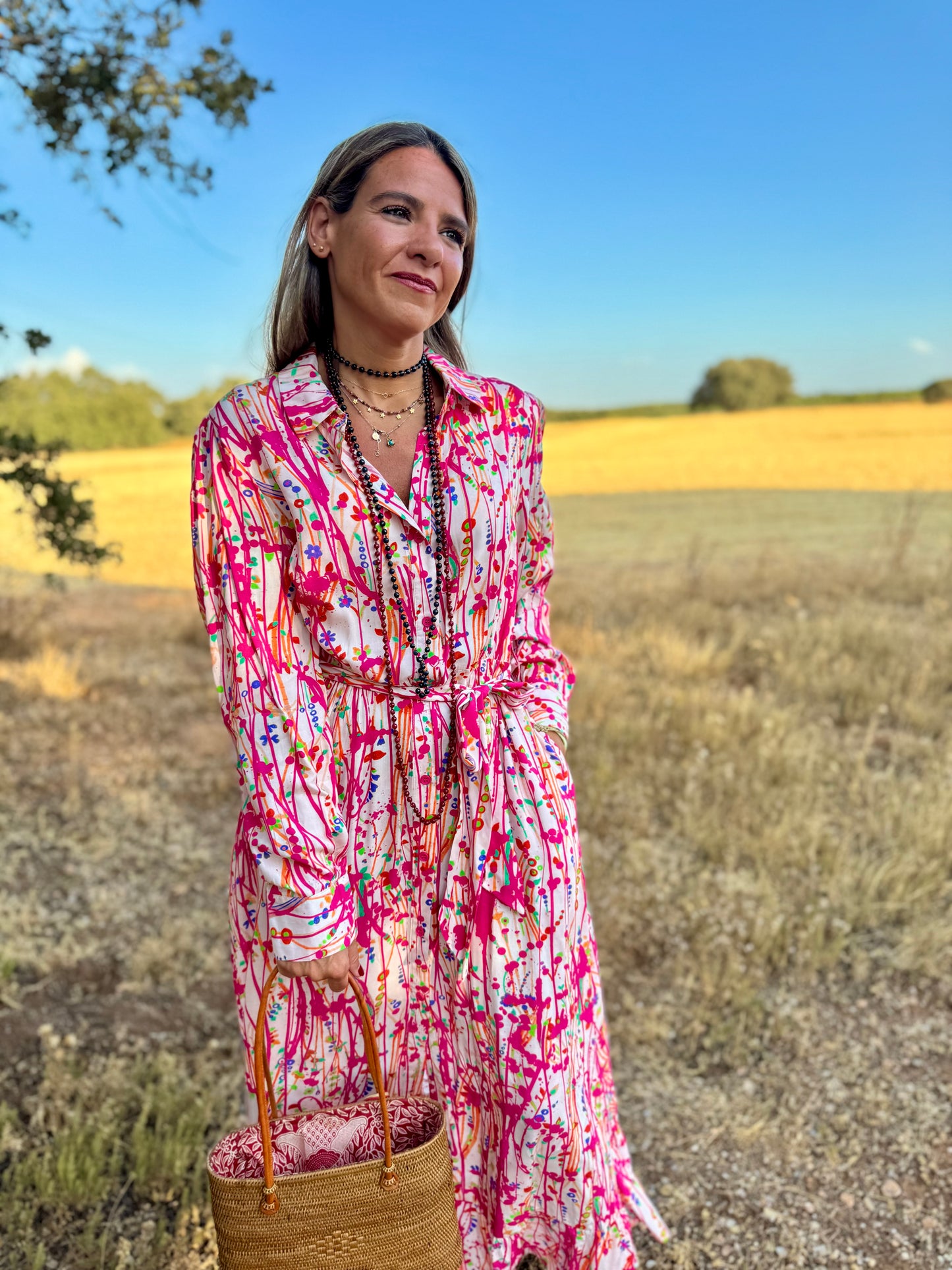 Camisero pinceladas fresa