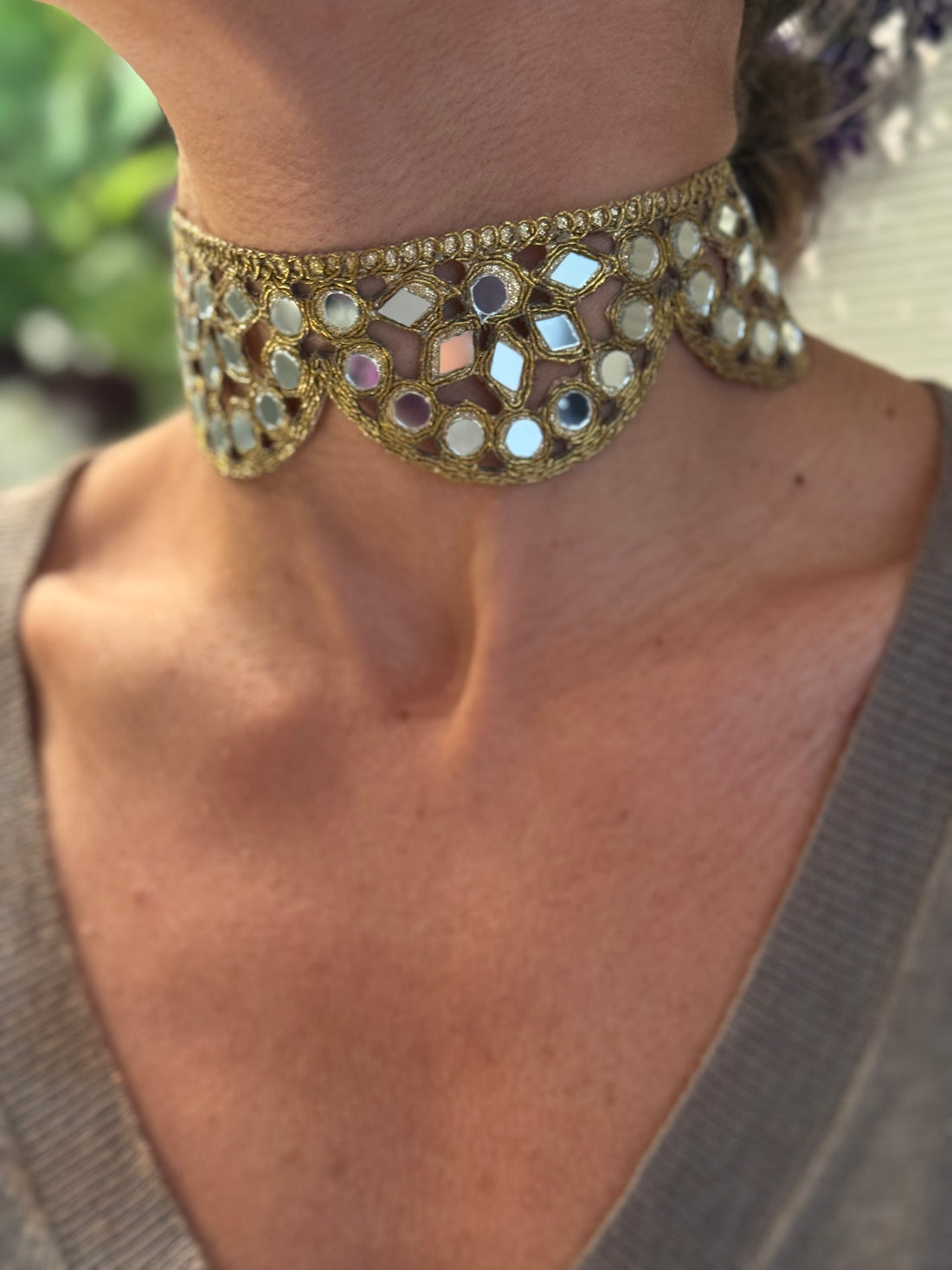 Choker espejitos ondas