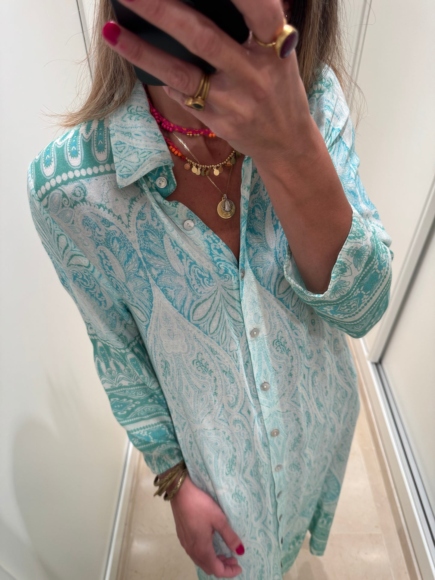 Camisero cachemir verde agua