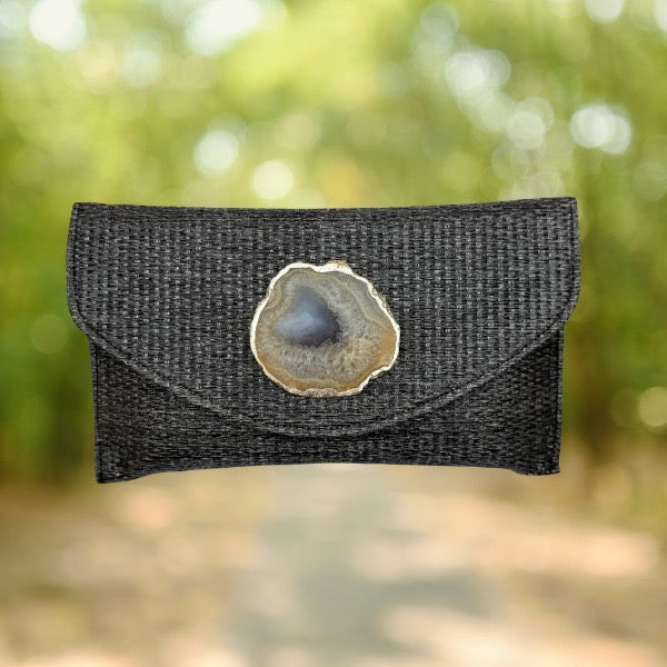 Cartera gris plomo metalizado