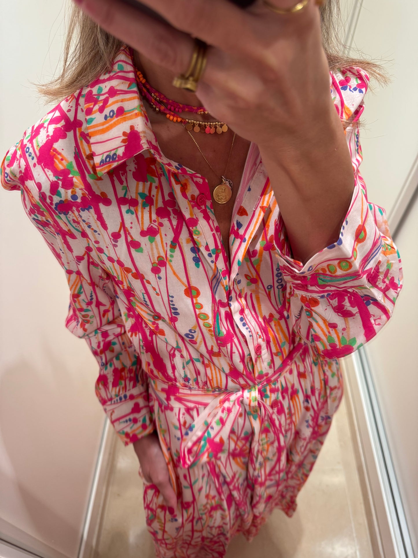 Camisero pinceladas fresa