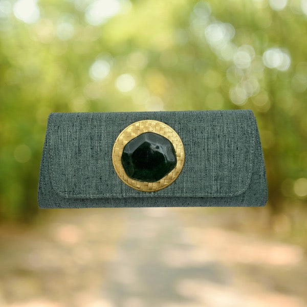 Cartera piedra verde menta