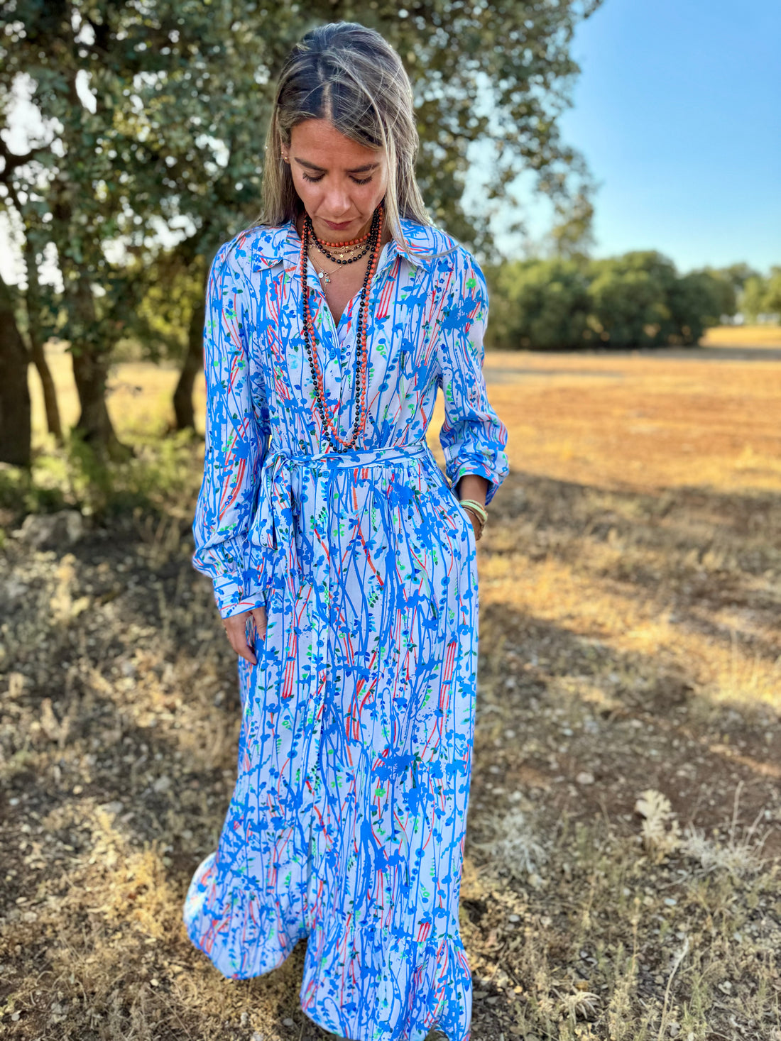 Camisero pinceladas azul