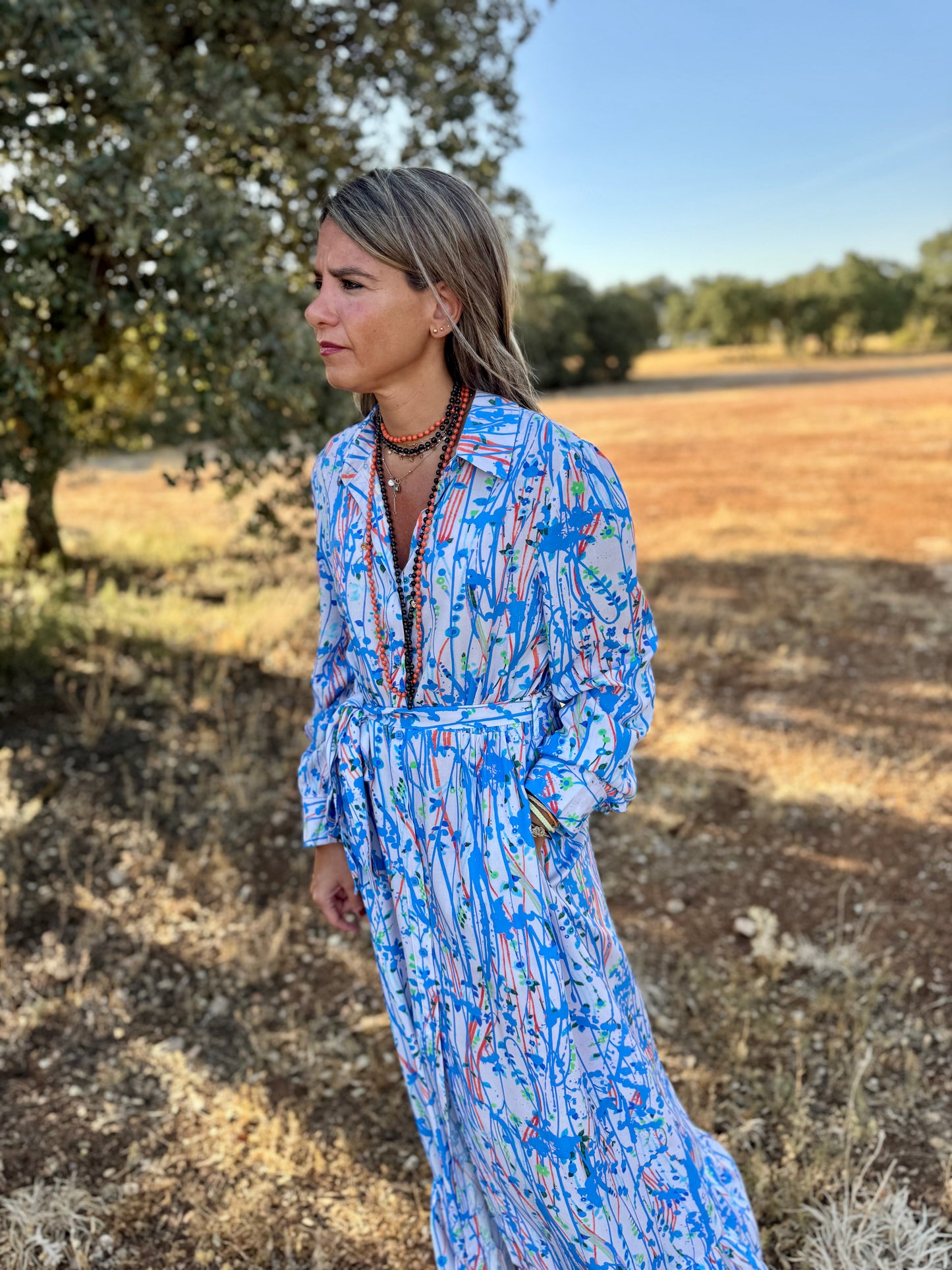 Camisero pinceladas azul