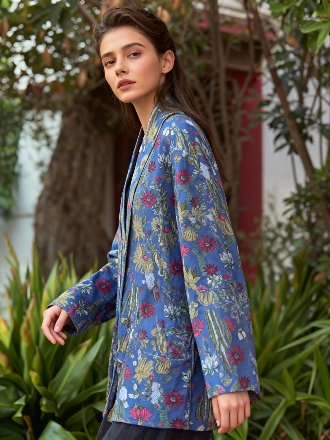 Chaqueta de terciopelo azul