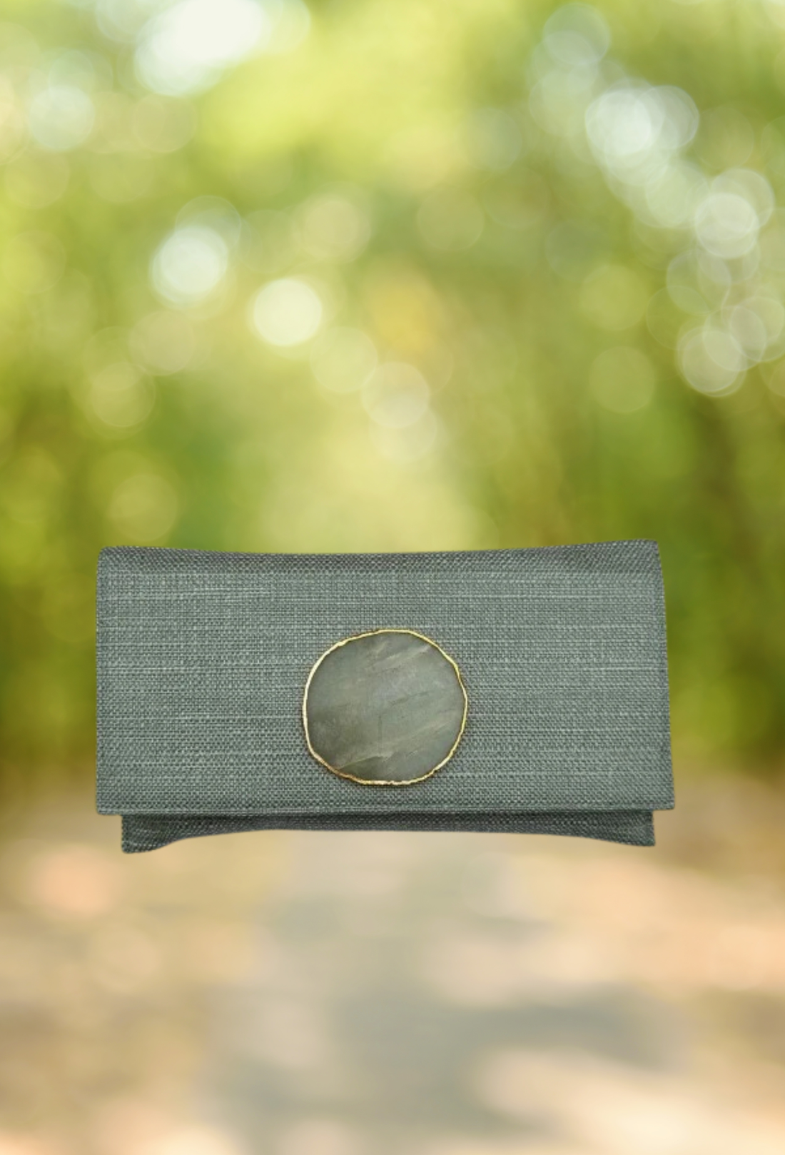 Cartera piedra verde agua