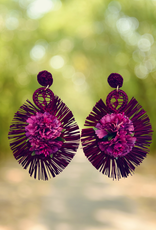 Pendientes Yacarta berenjena